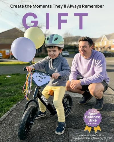 Vista 5 de KRIDDO Bicicleta de equilibrio para niños de 2 años de edad, bicicleta de empuje de 12 pulgadas con placa personalizada