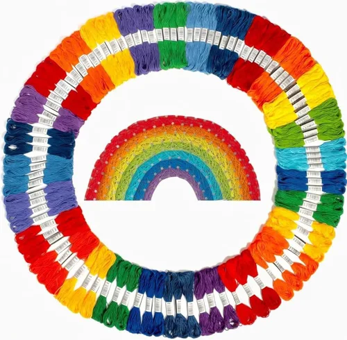 Vista 13 de Athena's Elements Hilo de bordar Hilo de arco iris para bordar, hilo de punto de cruz, cuerdas de bordado para manualidades, manualidades, a