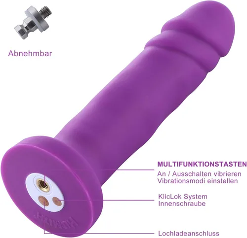 Vista 3 de Hismith Consolador vibrador de 6.7 pulgadas con 3 velocidades + 4 modos con sistema KlicLok – Consolador anal de silicona para usuarios avanzados