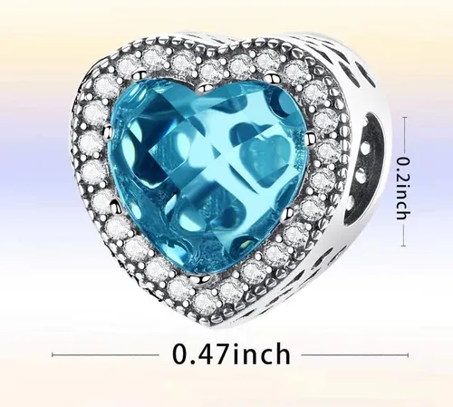 Vista 3 de LongLuck Dije de ojo de cristal para pulsera Pandora, dije de plata de ley 925 con circonitas cúbicas para mujer, Plata esterlina, cristal