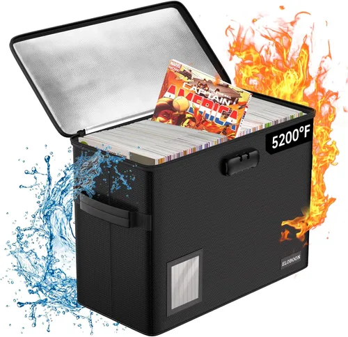 Vista 8 de Caja de almacenamiento de cómics con cerradura para 30 cómics Water-Resistant,Moistureproof,Stackable CGC Comic Book Box with Label Window, Comic