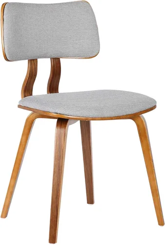 Vista 21 de Armen Living Jaguar Silla de comedor en tela de carbón y acabado de madera de nogal, acabado carbón/nogal, 20 pulgadas de profundidad x 18 pulgadas