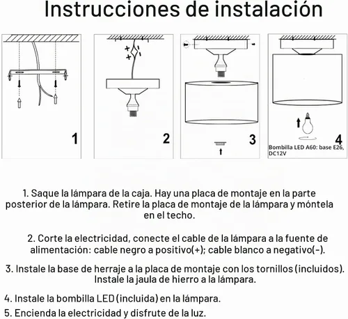 Vista 6 de Lámpara Colgante para Comedor de RV, Incluye 1 Bombilla LED Reemplazable, Luz Interior de 12V para RV con Interruptor, Forma de Flor Enrrollada