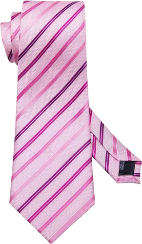 Vista 25 de Barry.Wang Juego de corbatas para hombre, corbata de seda a rayas, tejido a cuadros, gemelos formales, negocios, boda