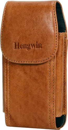 Vista 9 de Funda de piel auténtica para teléfono celular, con clip para cinturón Cell Phone Holster with Belt Loop, Belt Bag for Men, Fit for iPhone 17 Pro