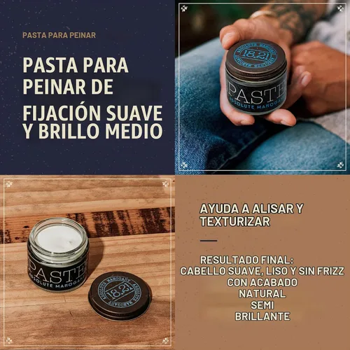Vista 2 de 18.21 Man Made Producto de peinado para el cabello, 2oz. Aroma de caoba absoluto en pasta con acabado de brillo natural