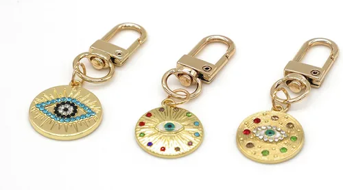 Vista 2 de Evil Eye Keychains Set Car Key Ring Bag Purse Keychains Good Luck Amulet protection Charm Keychains for Women Men