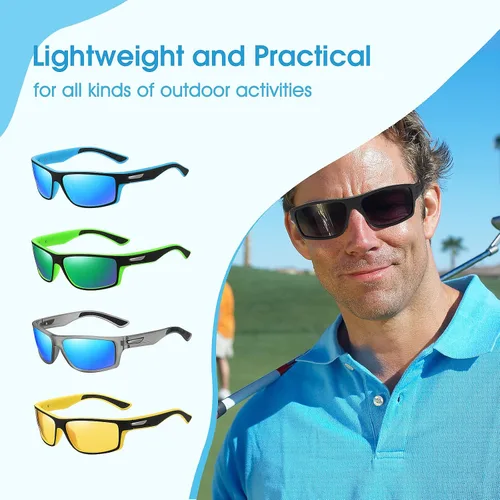 Vista 4 de Duduma Gafas de sol deportivas polarizadas para béisbol, ciclismo, pesca, golf, hombres y mujeres, marco superligero, Tr639