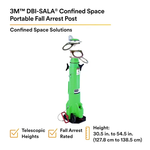 Vista 2 de 3M DBI-SALA Advanced 8516691 - Sistema de espacio confinado, portátil, telescópico con 3 puntos de anclaje giratorios independientes de 360 grados