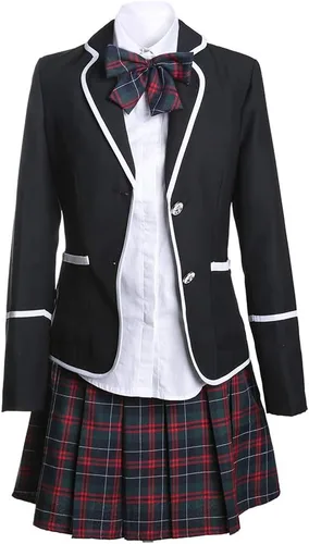 Vista 18 de URSFUR Conjunto de uniforme escolar japonés de estilo británico para mujer, disfraz de cosplay de anime para niña Estilo 1
