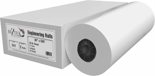 Vista 17 de Papel de formato ancho de 17 pulgadas x 500 pies, ingeniería de bonos de 20 libras, 92 brillantes, 4 rollos, núcleo de 3 pulgadas
