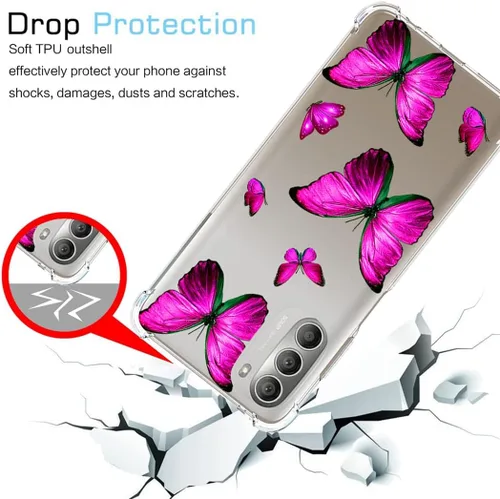 Vista 7 de Funda para Moto G 5G 2022, XT2213 XT2213-1 Linda funda, funda transparente y flexible de TPU de goma suave para Motorola Moto G 5G 2022