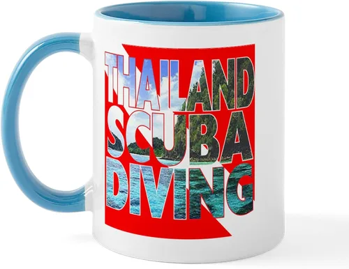 Vista 28 de CafePress Scuba Flag Diver Taza de café de cerámica de 11 oz (11.0 fl oz)