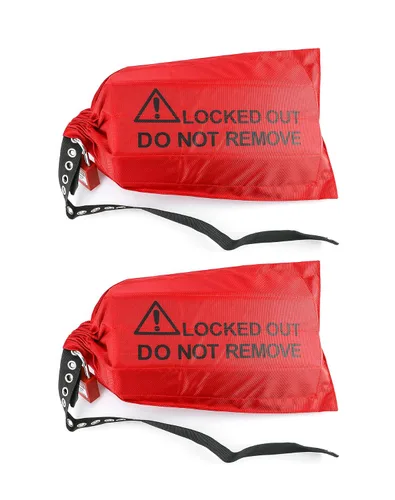 Vista 7 de QWORK Bolsa de bloqueo de enchufe eléctrico, bolsa de bloqueo de enchufe de seguridad para control de enchufe eléctrico de gran tamaño, 10 x 17