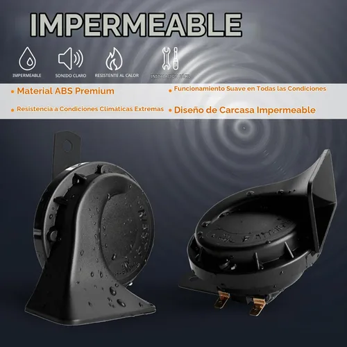 Vista 7 de FARBIN Bocina compacta para motocicleta de 12 V, bocinas de tono Daul súper