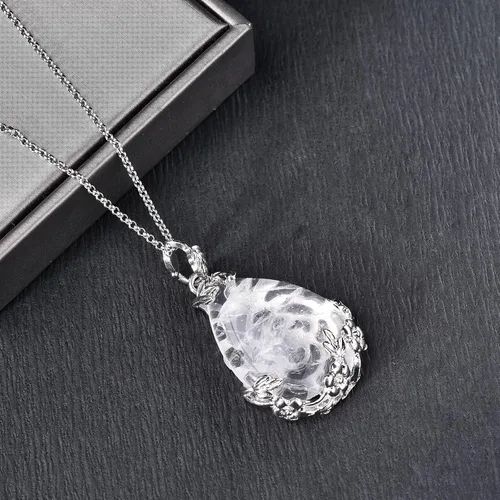Vista 2 de ZPMMPZ Waterdrop Pendant Necklace for Women Girls Teardrop Necklace Natural Stone Teardrop Necklace Jewelry Gifts for Mom Mother's Day Birthday