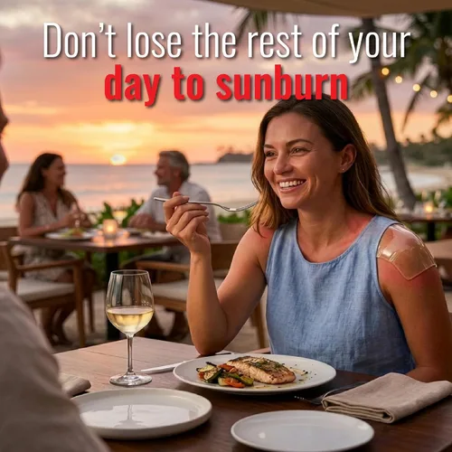 Vista 9 de TermaBurn Envoltura de aloe portátil para aliviar las quemaduras solares: tratamiento después del sol con hidrogel inspirado en el hospital