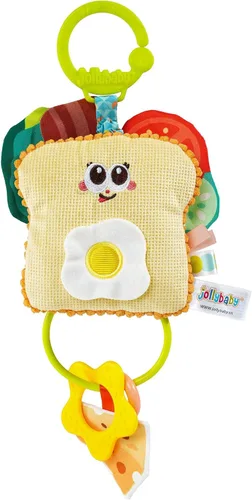 Vista 8 de Jollybaby Juguete de Vibración para Bebé con Tirón - Juguetes Sensoriales Colgantes para Tiempo Boca Abajo para Asiento de Carro, Cochecito, Cuna