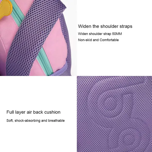 Vista 6 de CAMTOP Bonita mochila para niños pequeños, bolsa escolar pequeña de animales de dibujos animados 3D, para niñas y niños, guardería de viaje, rosado
