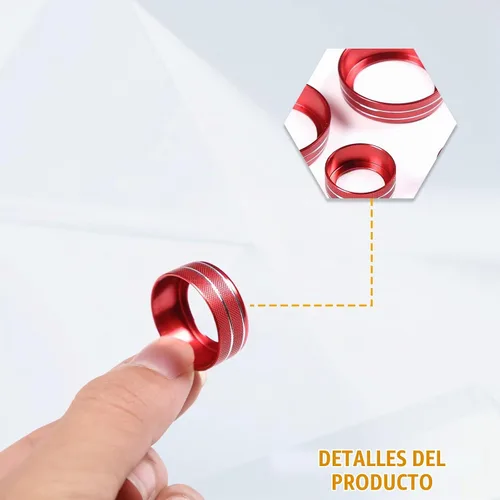 Vista 7 de Cobertura de Botón de Perilla de Volumen de AC para Consola Central Compatible con Chevrolet Corvette C7 2014-2019 Aleación de Aluminio Cobertura