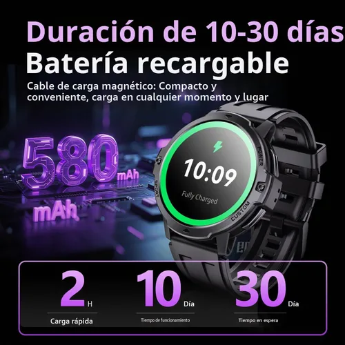 Vista 3 de GPS Smart Watch for Men with Compass 1.46'' Tactical Smartwatch
