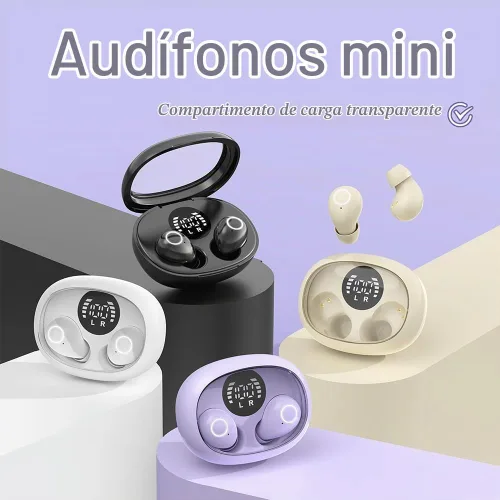 Vista 7 de Pequeños auriculares invisibles para dormir, inalámbricos más pequeños, Bluetooth, de perfil bajo, microdiminutos y discretos, con micrófono