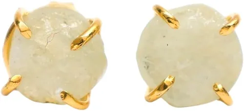 Vista 110 de Gempires Natural Raw Prong Setting Stud Earrings, 8-10 mm Crystals Earring, Handmade Jewelry, Gift for Her