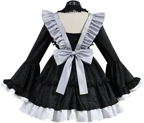 Vista 4 de Disfraz de cosplay de Anime My Dress-Up Darling Kuroe Shizuku Kitagawa Marin vestido de criada negro para Halloween