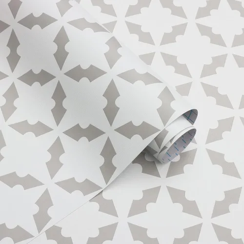 Vista 12 de GloryTik Papel tapiz blanco y negro, diseño geométrico de enrejado, para despegar y pegar, moderno, autoadhesivo, extraíble, impermeable