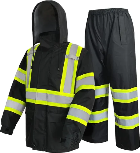 Vista 7 de Chaqueta de seguridad de alta visibilidad ANSI/ISEA Chaqueta reflectante estándar con bolsillo y cremallera