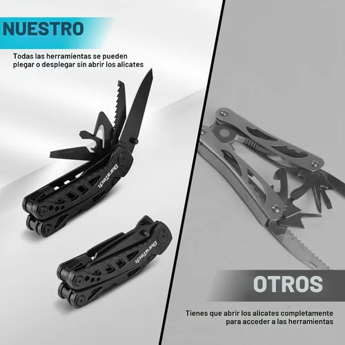 Vista 6 de DURATECH Cuchillo multiherramienta 11 en 1, regalo para hombres, cuchillo de bolsillo multiherramienta de acero inoxidable con hoja grande