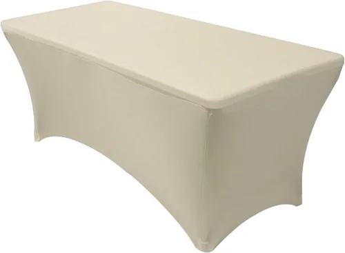 Vista 19 de YOUR CHAIR COVERS - Fundas rectangulares de elastano para mesas de 4 pies, manteles ajustados para eventos de boda, decoraciones de patio, tela Negro