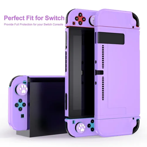 Vista 8 de Younik Switch Accessories Bundle, 17 in 1 Purple Switch Accessories Kit for Girls Include Switch Carrying Case, Adjustable Stand, Protective Case