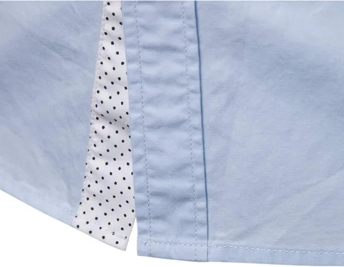 Vista 4 de Camisas de vestir de manga larga con botones sólidos para hombre