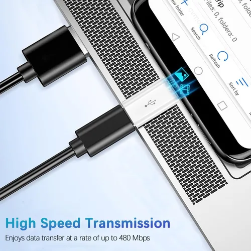 Vista 6 de Adaptador micro USB a USB C, paquete de 2 adaptadores Micro-USB hembra a USB-C macho OTG compatibles con Samsung Galaxy, LG, Huawei, teléfonos tipo