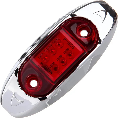 Vista 10 de 1x Luz de Marcador LED Oval Ámbar para Remolque con Bisel Cromado, Luces Laterales de Marcador de 6 LED, Luces de Indicación de Despeje Superior