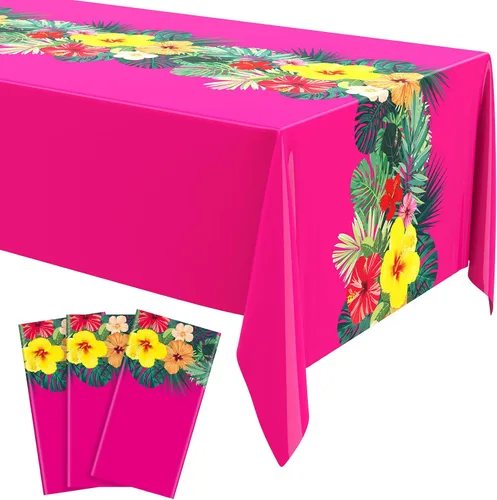 Vista 10 de Irenare - 6 hojas de manteles hawaianos Luau de 54 x 108, color azul