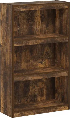 Vista 5 de Furinno Jaya - Estantería moderna de 3 niveles con estante ajustable, estantería con estante abierto, 9.5 x 24.5 x 40.3 pulgadas, para organización
