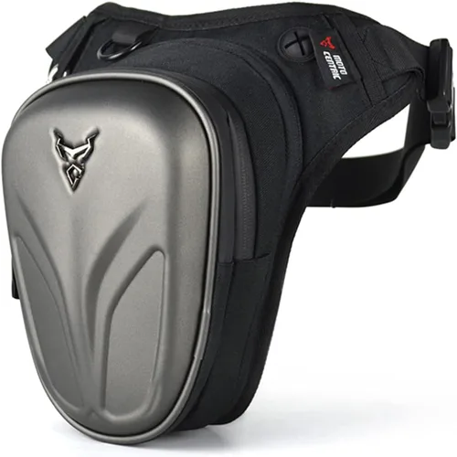 Vista 2 de Riñonera para muslo, unisex, impermeable, con extensor para correr, ciclismo, motociclismo, senderismo, Gris