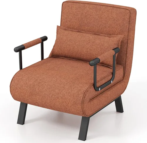 Vista 9 de HOMGX - Sofá cama convertible 4 en 1, reclinable, con respaldo de 6 posiciones ajustables, sofá cama plegable con esponja de alta elasticidad, ideal