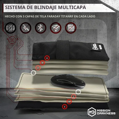 Vista 4 de Mission Darkness Faraday - Bolsa para llaveros, protección de dispositivos para llaves inteligentes "Always On" para propietarios de automóviles