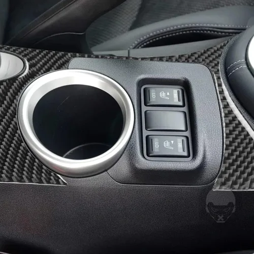Vista 4 de NVCNX - Reposabrazos de consola central de fibra de carbono de alta calidad, soporte para taza de agua, marco de panel, cubierta interior compatible