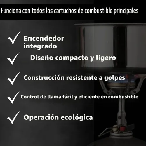 Vista 2 de SOTO Estufa Amicus con o sin estufa de camping encendedor, superior en condiciones de viento, resistente a los golpes y bajo costo con estufa