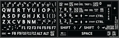 Vista 7 de Five 5 English US Large Print Lettering Negro, Amarillo, Blanco, Gris BACKGROUNS Pegatinas de teclado 5