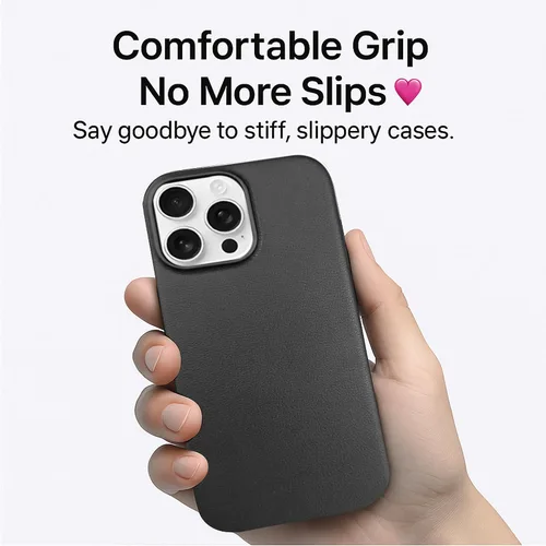 Vista 8 de Funda de piel para iPhone 14 Pro Max compatible con MagSafe, funda de piel de vaca auténtica de grano completo, botones de metal galvanizado, forro