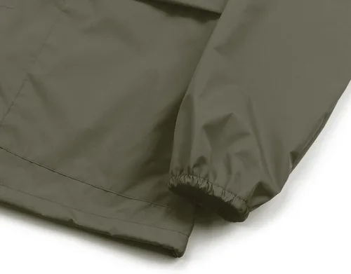 Vista 7 de PESION Chaqueta impermeable ligera para mujer, rompevientos con capucha y bolsillo para exteriores Verde militar