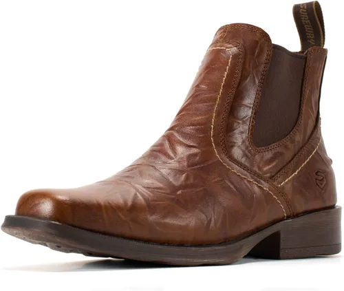 Vista 8 de SUREWAY - Botas vaqueras Chelsea del oeste para hombre, punta cuadrada, resistentes para todo tipo de clima, diseñadas para mayor comodidad