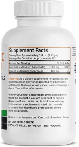 Vista 2 de Bronson Labs cristales de vitamina C, 1000 mg (ascorbato de sodio no acídico), 1