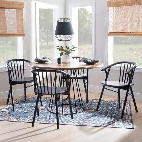 Vista 6 de Linon Breeanne - Silla de comedor con respaldo y silla de montar Windsor color negro
