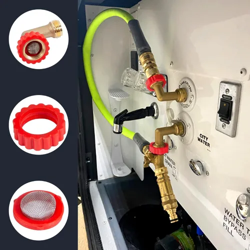 Vista 4 de Protector de manguera de latón sin plomo de 90 grados, adaptador de conexión giratoria rápida de 90°, conector de rosca de tamaño de rosca de 3/4